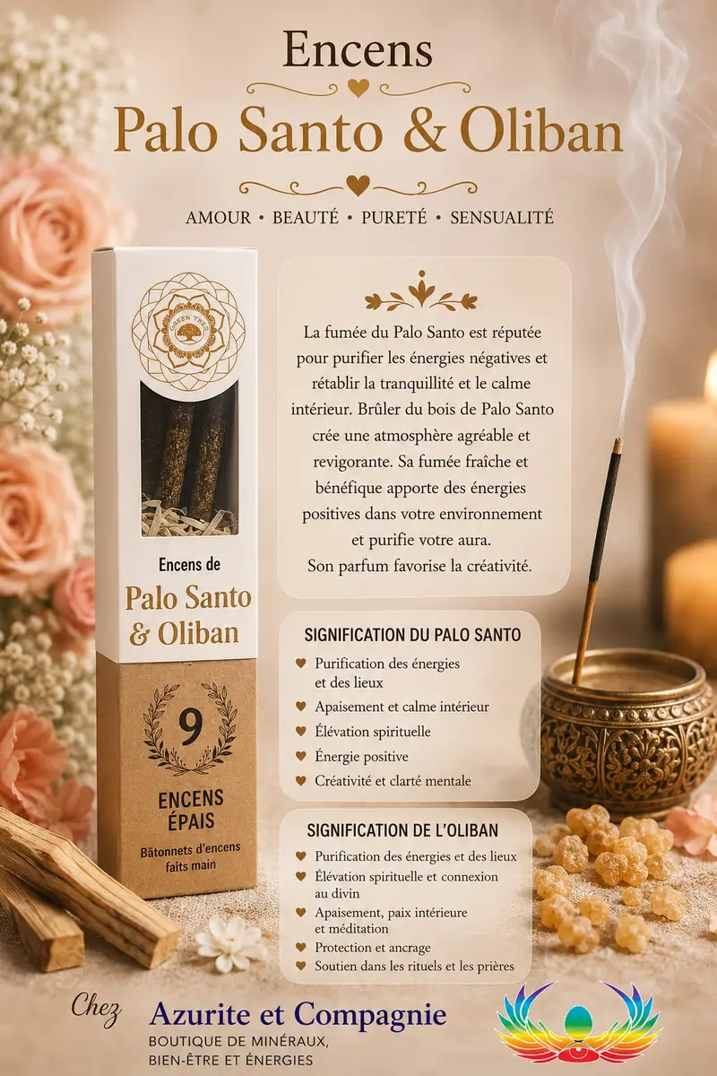 Encens Palo Santo et Oliban : purification et calme intérieur
