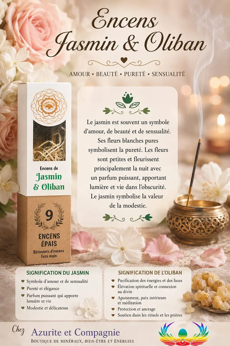 Encens Jasmin et Oliban : symbole d'amour, de beauté et de sensualité